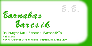 barnabas barcsik business card